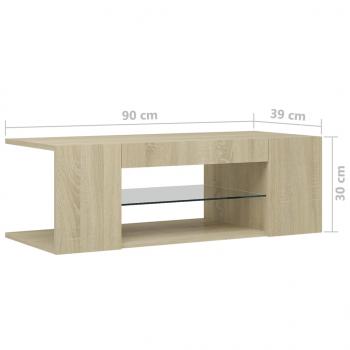 TV-Schrank mit LED-Leuchten Sonoma-Eiche 90x39x30cm