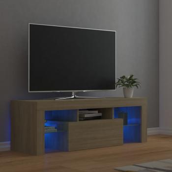 ARDEBO.de - TV-Schrank mit LED-Leuchten Sonoma-Eiche 120x35x40 cm