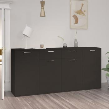 ARDEBO.de - Sideboard Schwarz 160x36x75 cm Holzwerkstoff