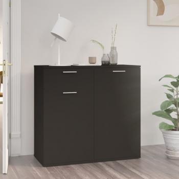 ARDEBO.de - Sideboard Schwarz 80x36x75 cm Holzwerkstoff