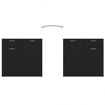 Sideboard Schwarz 80x36x75 cm Holzwerkstoff