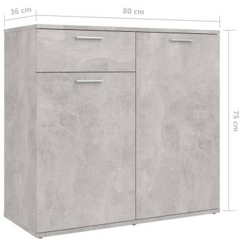 Sideboard Betongrau 80x36x75 cm Holzwerkstoff