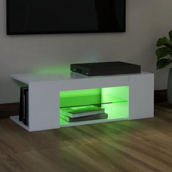 TV-Schrank mit LED-Leuchten Weiß 90x39x30 cm