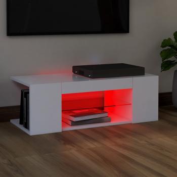 TV-Schrank mit LED-Leuchten Weiß 90x39x30 cm