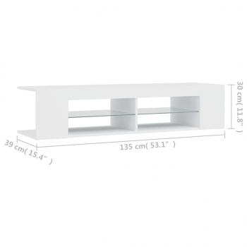 TV-Schrank mit LED-Leuchten Weiß 135x39x30 cm