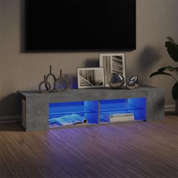 ARDEBO.de - TV-Schrank mit LED-Leuchten Betongrau 135x39x30 cm