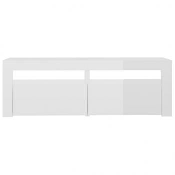 TV-Schrank mit LED-Leuchten Hochglanz-Weiß 120x35x40 cm