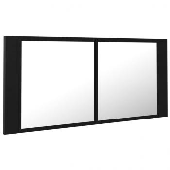 LED-Bad-Spiegelschrank Schwarz 100x12x45 cm Acryl