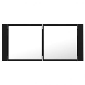 LED-Bad-Spiegelschrank Schwarz 100x12x45 cm Acryl