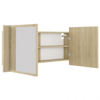 LED-Bad-Spiegelschrank Sonoma-Eiche 100x12x45 cm Acryl