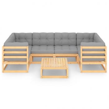 7-tlg. Garten-Lounge-Set mit Kissen Massivholz Kiefer