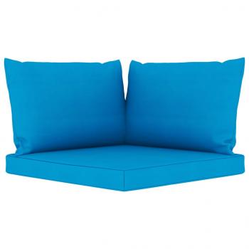 Gartensofa 4-Sitzer mit Kissen in Hellblau