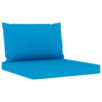 6-tlg. Garten-Lounge-Set mit Hellblauen Kissen