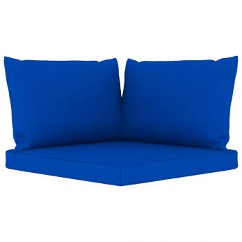 6-tlg. Garten-Lounge-Set mit Blauen Kissen