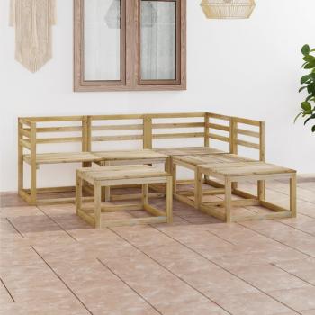 ARDEBO.de - 6-tlg. Garten-Lounge-Set Grün Imprägniertes Kiefernholz