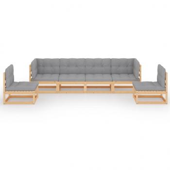 6-tlg. Garten-Lounge-Set mit Kissen Kiefer Massivholz