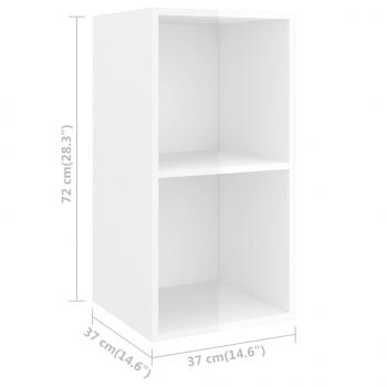 TV-Wandschrank Hochglanz-Weiß 37x37x72 cm Holzwerkstoff