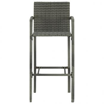 7-tlg. Gartenbar-Set Poly Rattan Grau