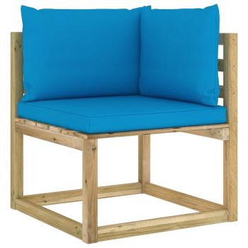 10-tlg. Garten-Lounge-Set mit Kissen Imprägniertes Kiefernholz