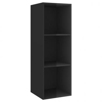 TV-Wandschrank Hochglanz-Schwarz 37x37x107 cm Holzwerkstoff