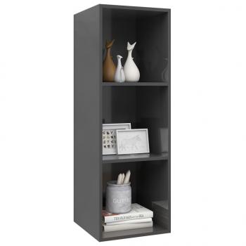 TV-Wandschrank Hochglanz-Grau 37x37x107 cm Holzwerkstoff