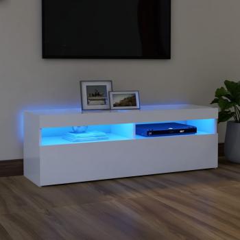 ARDEBO.de - TV-Schrank mit LED-Leuchten Weiß 120x35x40 cm