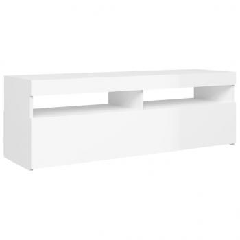 TV-Schrank mit LED-Leuchten Hochglanz-Weiß 120x35x40 cm