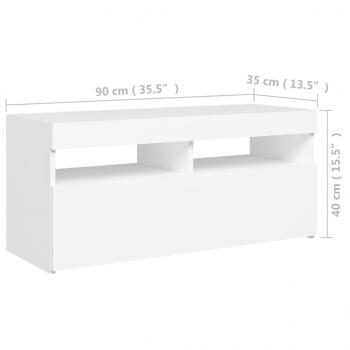 TV-Schrank mit LED-Leuchten Weiß 90x35x40 cm