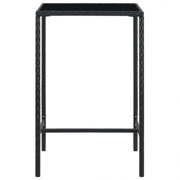 3-tlg. Gartenbar-Set Poly Rattan Schwarz