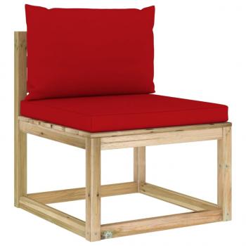 10-tlg. Garten-Lounge-Set mit Kissen Imprägniertes Kiefernholz