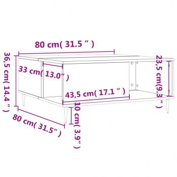 Couchtisch Sonoma-Eiche 80x80x36,5 cm Holzwerkstoff