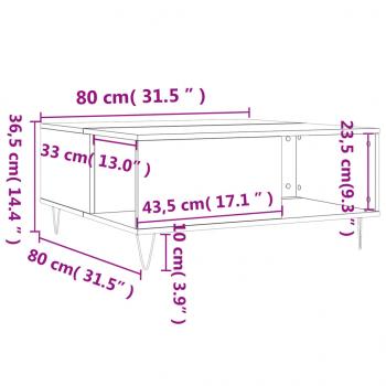 Couchtisch Sonoma-Eiche 80x80x36,5 cm Holzwerkstoff