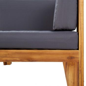 Modular-Ecksofa mit Dunkelgrauen Kissen Akazie Massivholz