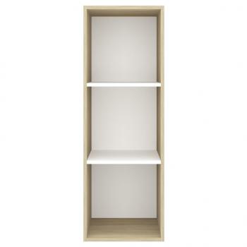 TV-Wandschrank Sonoma-Eiche und Weiß 37x37x107 cm Holzwerkstoff