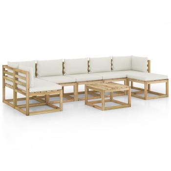 8-tlg. Garten-Lounge-Set mit Kissen Imprägniertes Kiefernholz