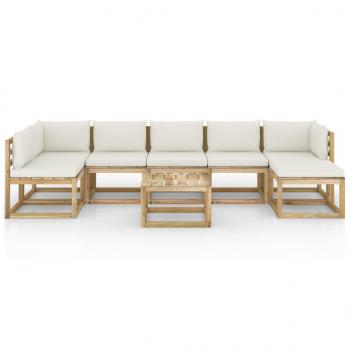 8-tlg. Garten-Lounge-Set mit Kissen Imprägniertes Kiefernholz