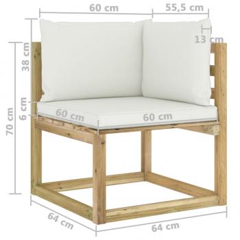 8-tlg. Garten-Lounge-Set mit Kissen Imprägniertes Kiefernholz