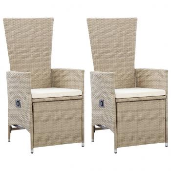 7-tlg. Garten-Essgruppe Poly Rattan Beige