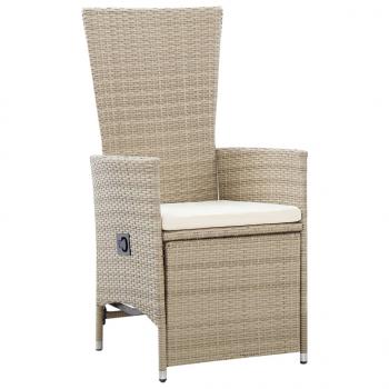 7-tlg. Garten-Essgruppe Poly Rattan Beige