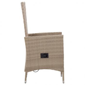 7-tlg. Garten-Essgruppe Poly Rattan Beige