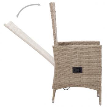 7-tlg. Garten-Essgruppe Poly Rattan Beige