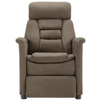 Massagesessel Elektrisch Taupe Wildleder-Optik