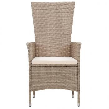 7-tlg. Garten-Essgruppe Poly Rattan Beige