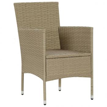 7-tlg. Garten-Essgruppe Poly Rattan Beige