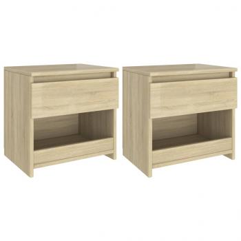 Nachttische 2 Stk. Sonoma-Eiche 40x30x39 cm Holzwerkstoff