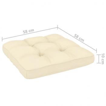 Garten-Ecksofa mit Creme Kissen Massivholz Kiefer