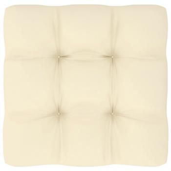 Garten-Ecksofa mit Creme Kissen Massivholz Kiefer