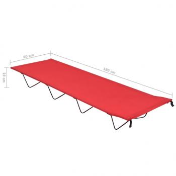 Campingliege 180x60x19 cm Oxford-Gewebe und Stahl Rot