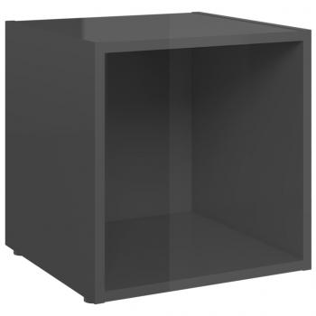 TV-Schrank Hochglanz-Grau 37x35x37 cm Holzwerkstoff