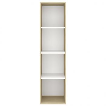 TV-Wandschrank Sonoma-Eiche Weiß 37x37x142,5 cm Holzwerkstoff